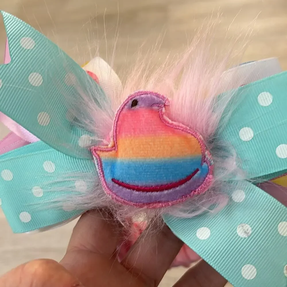 Easter peep baby headband like new used for pictures only one day like new